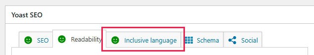 yoast inclusive language tab